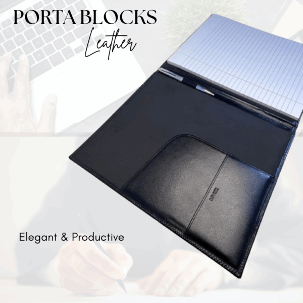 Carpeta Portablock de cuero Oficio - Imagen 4
