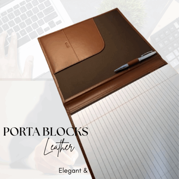 CARPETA PORTABLOCK DE CUERO, FOLDER, PADFOLIO,
