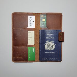 porta pasaporte de cuero, funda de pasaporte de cuero, hecho en bolivia