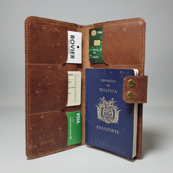 porta pasaporte de cuero, funda de pasaporte de cuero, hecho en bolivia
