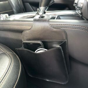 organizador palanca carro, organizador de cuero para auto, organizador de consola central, porta celular auto cuero, accesorio cuero auto, organizador con bolsillos para auto, organizador cuero personalizado, regalo ejecutivo auto, organizador ROVIER cuero, organizador para freno de mano, accesorio cuero para carro, organizador interior vehículo, organizador para facturas y notas
