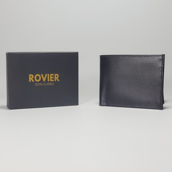 billetera de cuero para hombre, billetera compacta cuero, billetera con grabado láser, billetera regalo cuero, billetera ROVIER personalizada, billetera cuero Bolivia, billetera elegante para regalo.