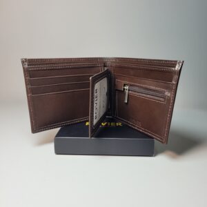 billetera de cuero para hombre, billetera de cuero, billetera de cuero amplia, billetera con monedero cierre, billetera personalizada cuero, billetera cuero con compartimentos, ROVIER billeteras, billetera regalo cuero Bolivia, billetera XL hombre cuero.