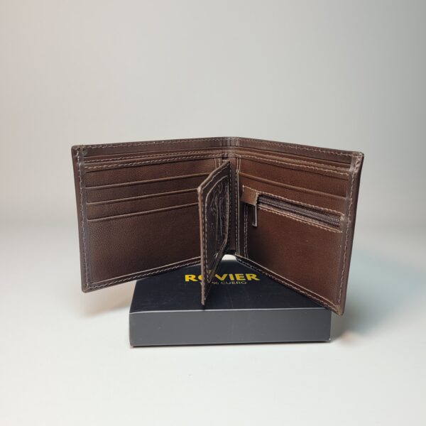 billetera de cuero para hombre, billetera de cuero, billetera de cuero amplia, billetera con monedero cierre, billetera personalizada cuero, billetera cuero con compartimentos, ROVIER billeteras, billetera regalo cuero Bolivia, billetera XL hombre cuero.